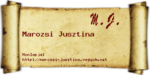 Marozsi Jusztina névjegykártya